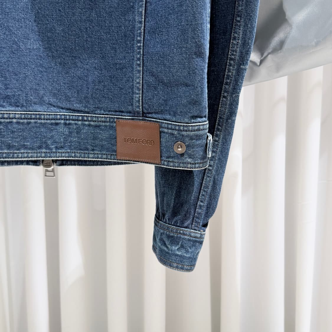 (A+/50) / 톰포드 데님 시어링 블루 데님 블루종 봄버 청자켓 상품이미지6