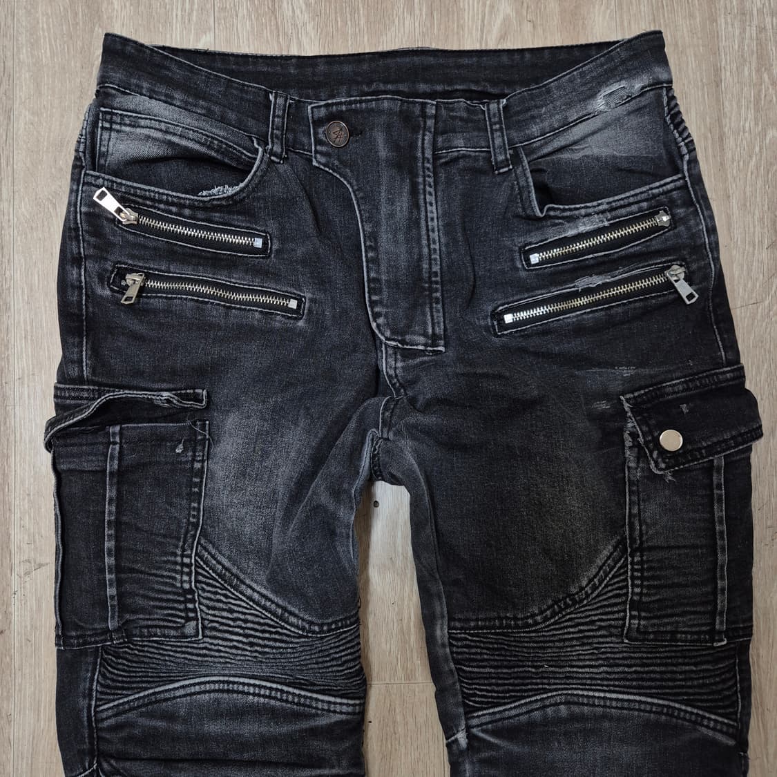 하이라이더 바이커진 블랙 데님 팬츠 (30) 상품이미지2