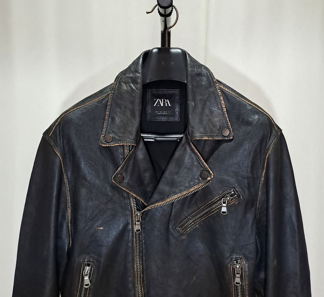 (택포) 자라 빈티지 워싱 양가죽 자켓 L B9 상품이미지2