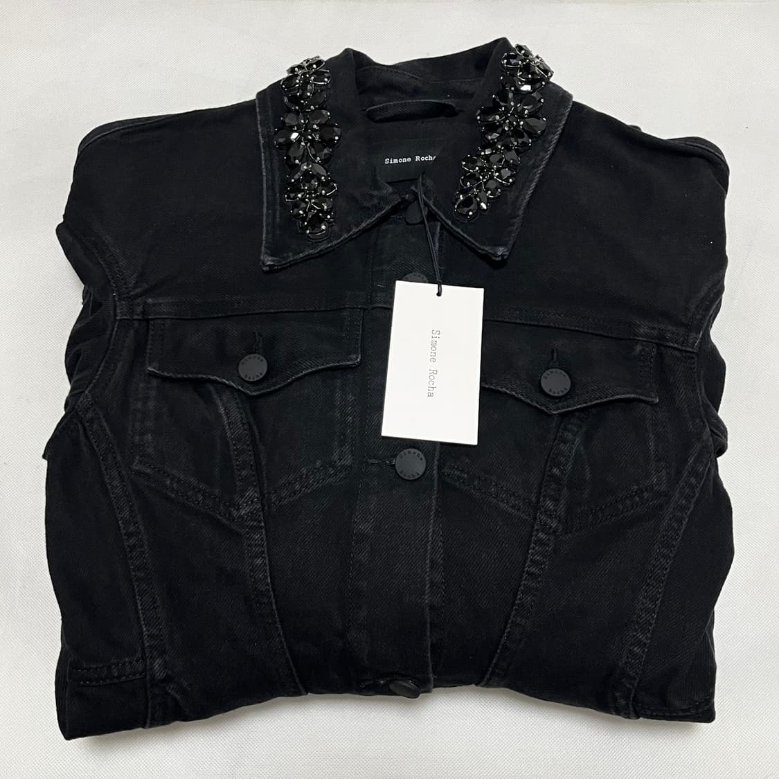 [4]시몬로샤25ss Embellished Sculpted 데님 코트 상품이미지7