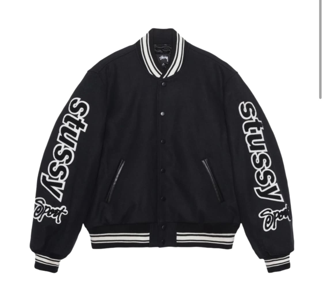 [L] 스투시 컴피티션 바시티 자켓 블랙 상품이미지1