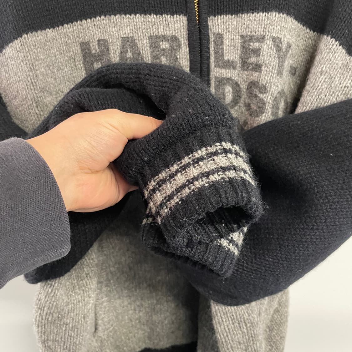 90s 할리 데이비슨 스펠아웃 울 니트점퍼 상품이미지5