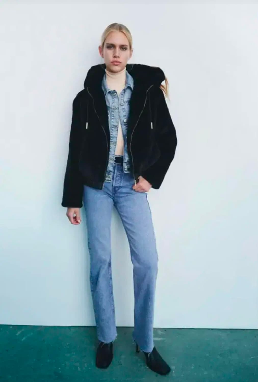 zara 자라 에코 퍼 후드 자켓 S 상품이미지3