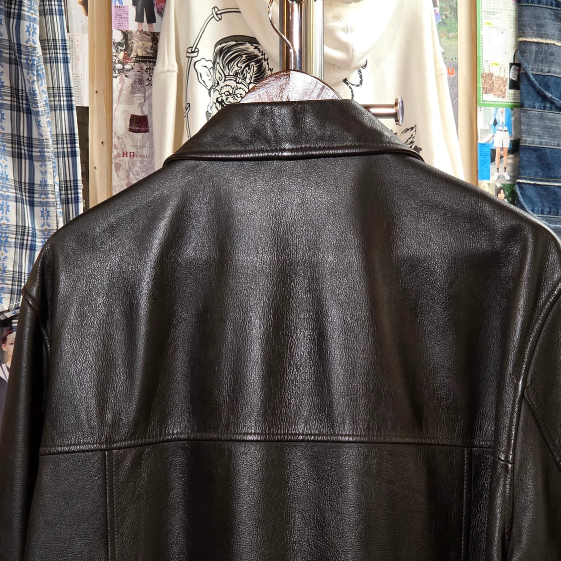 지오다노 다크 브라운 소가죽 자켓 상품이미지7