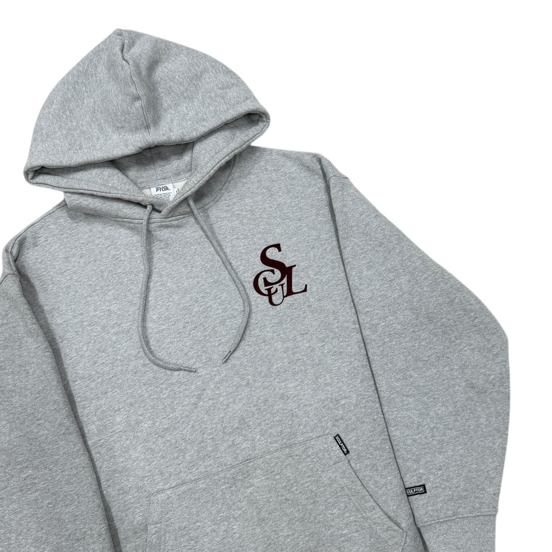 스컬프터 심볼 로고 기모 후드티 멜란지 그레이 M 상품이미지2