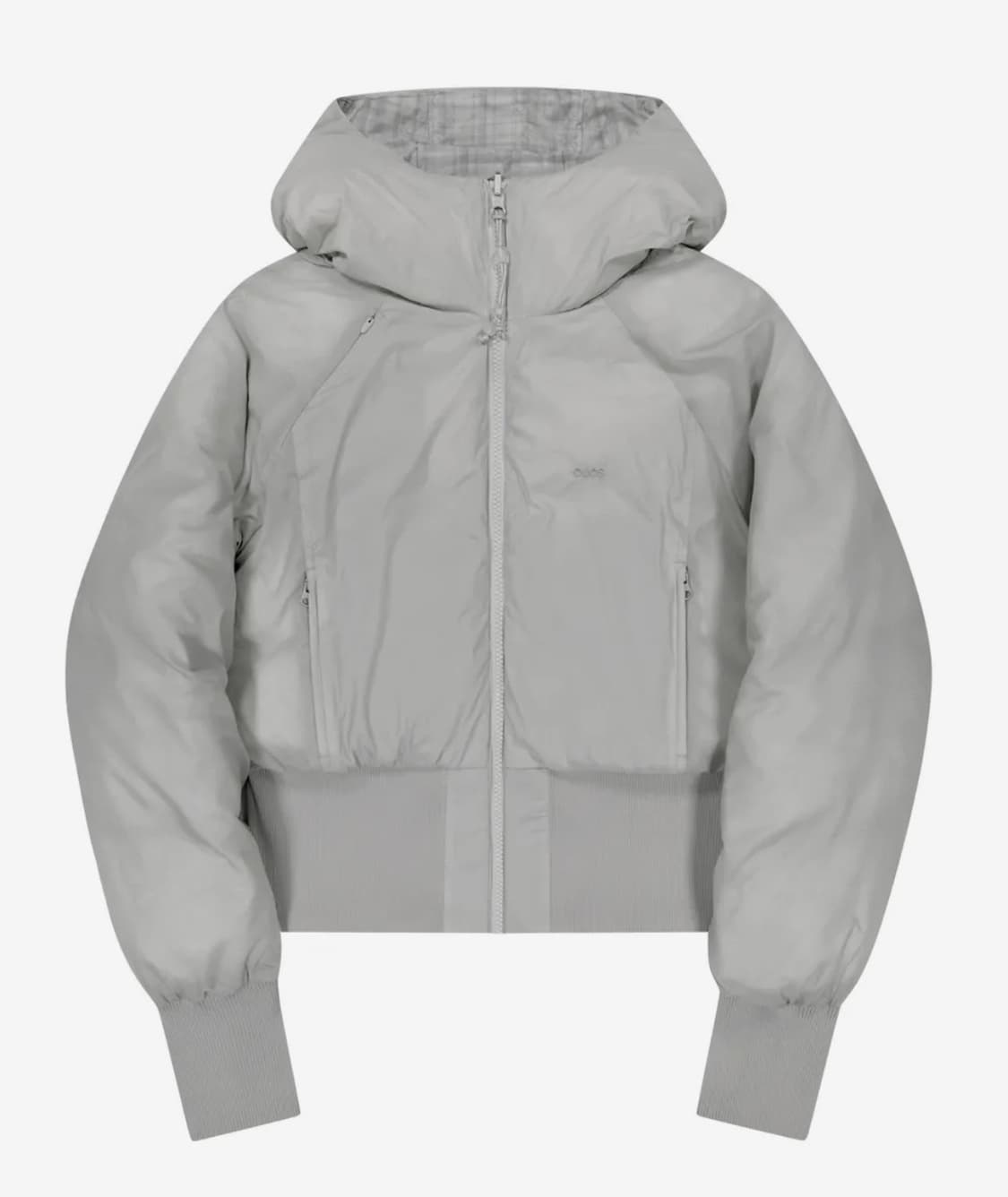 오호스 리버시블 체크 패딩 그레이 상품이미지1
