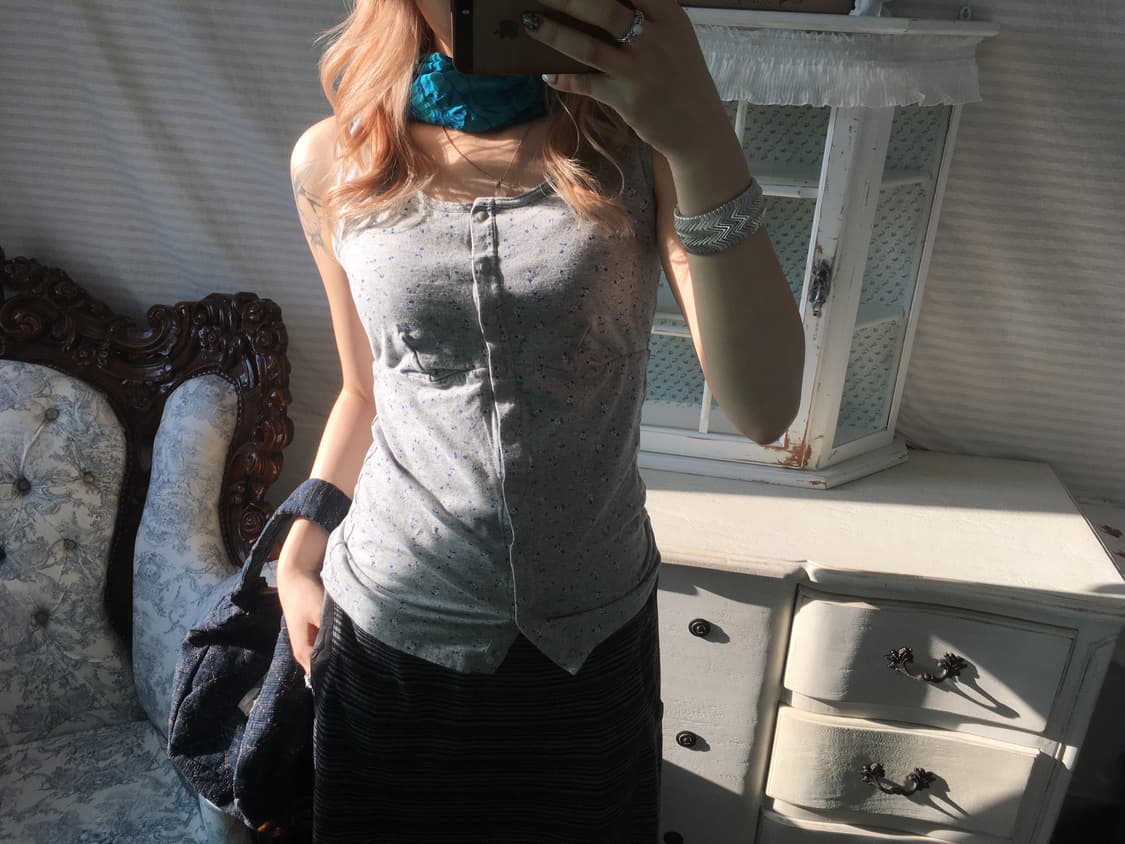 jpn vintage floral pattern button sleeve 상품이미지4