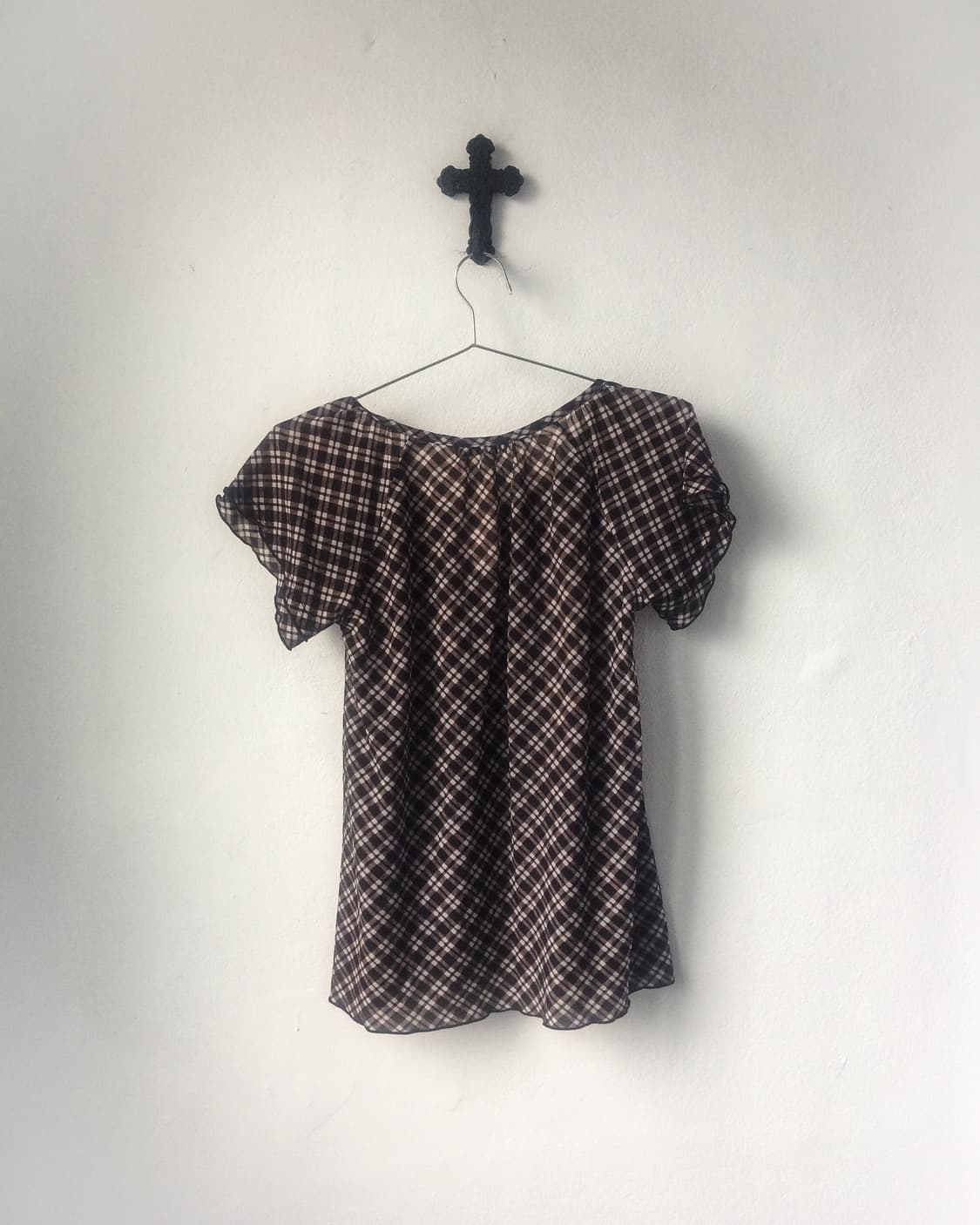 Check pattern blouse 상품이미지3