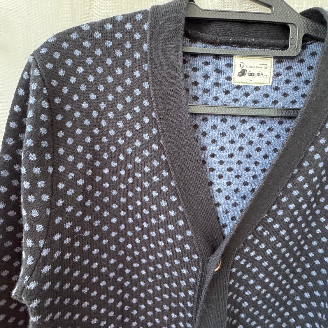 네이비 도트무늬 가디건 상품이미지5