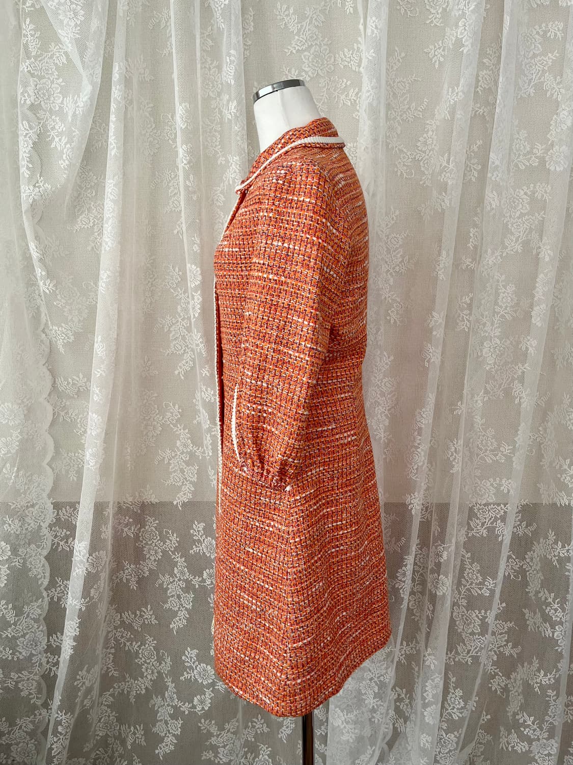 36) 마쥬 maje 트위드 원피스 오렌지 상품이미지3