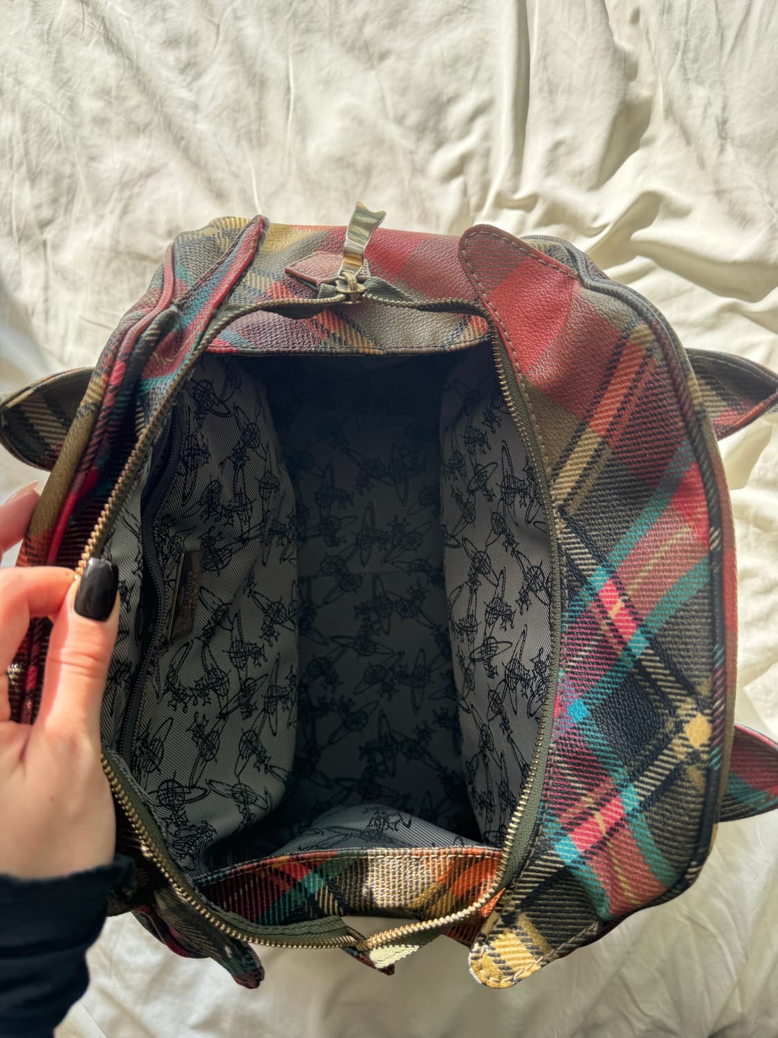 비비안 웨스트우드 00s 빈티지드 체크 토트백 상품이미지3