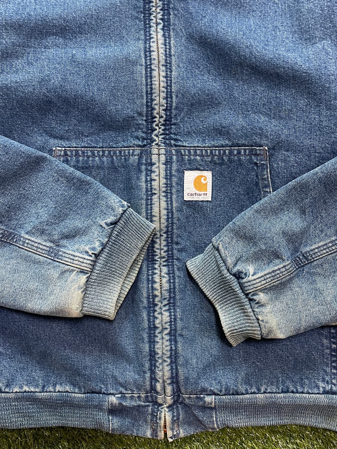 90s 빈티지 칼하트 데님 액티브 후드 집업 자켓 상품이미지3