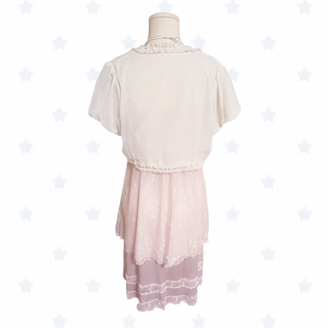 히메갸루 핀터깔 핑크 페어리 플라워 패턴 포인트 원피스 코디세트  상품이미지3