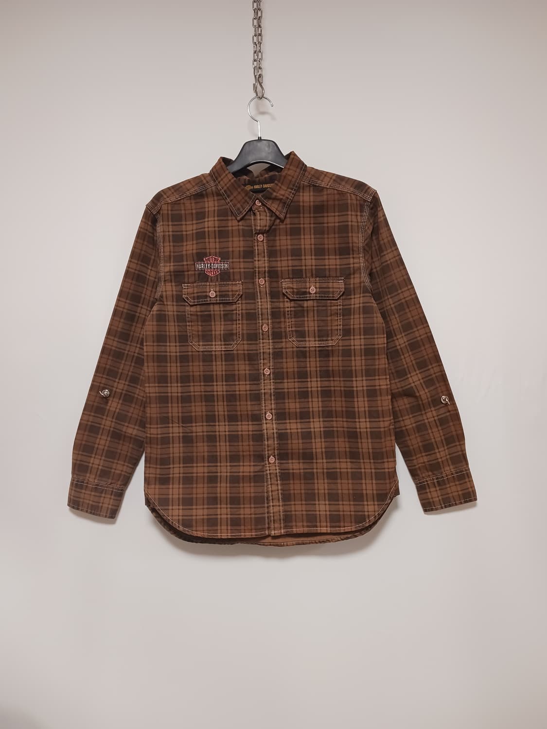 할리데이비슨 뒤포인트 체크셔츠 상품이미지1