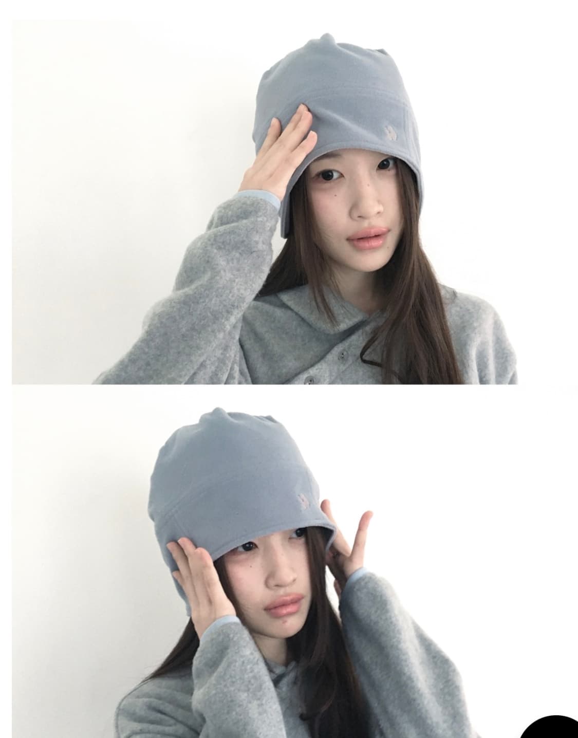 인오도르 리버시블 플리스 비니 블루그레이 상품이미지2