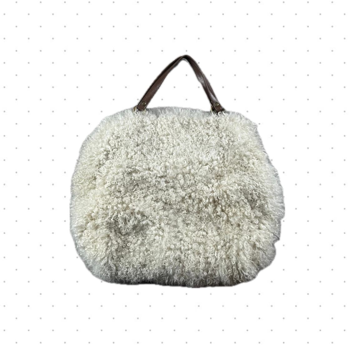 90s 가죽 퍼 도트 백 상품이미지3