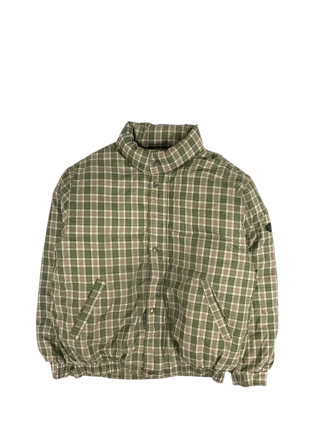Vintage 브라운 그린 체크 패딩 (95) 상품이미지2