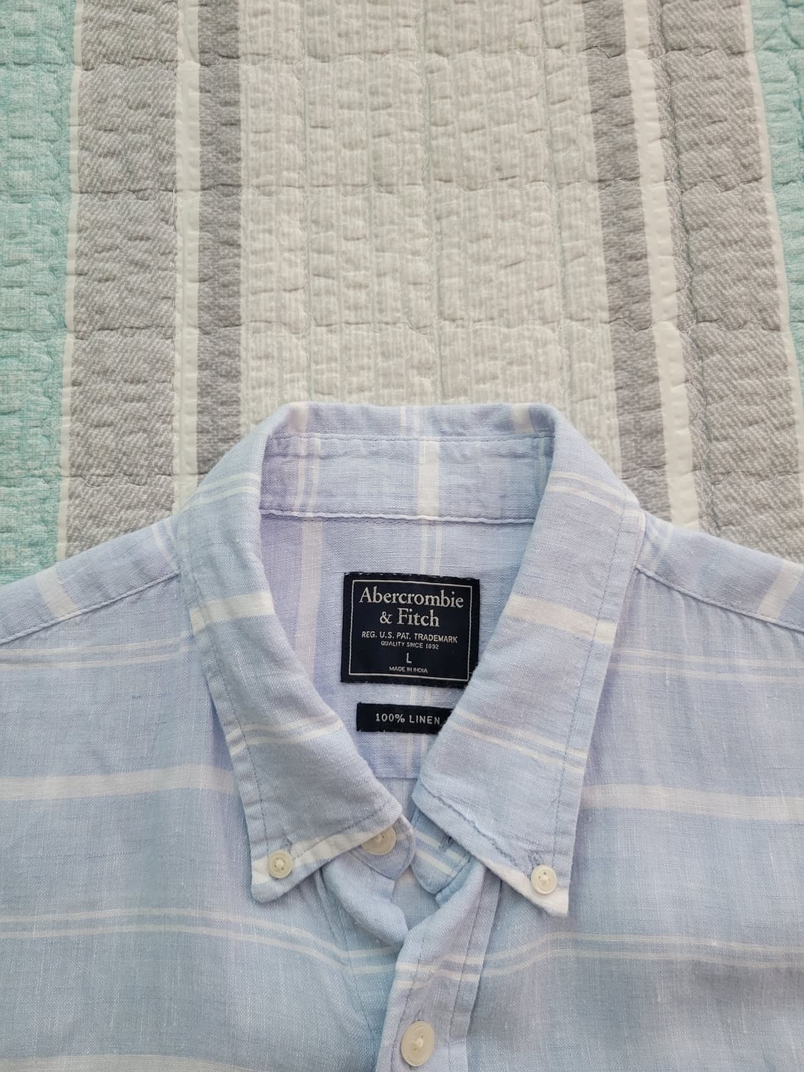 아베크롬비 Abercrombie. 신형 리넨 반팔셔츠.  L 105사이즈 상품이미지3