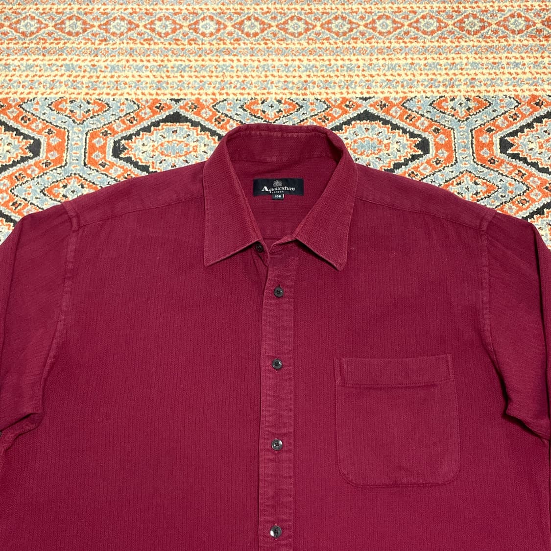 아쿠아스큐텀 버건디 면 셔츠 남방 남성105 상품이미지2