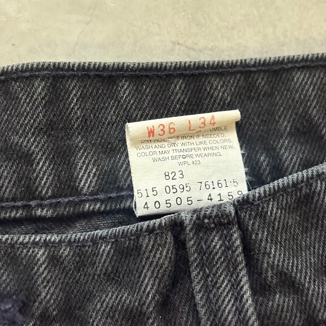 90s USA🇺🇸 리바이스 505 오렌지 탭 블랙 흑청 상품이미지3