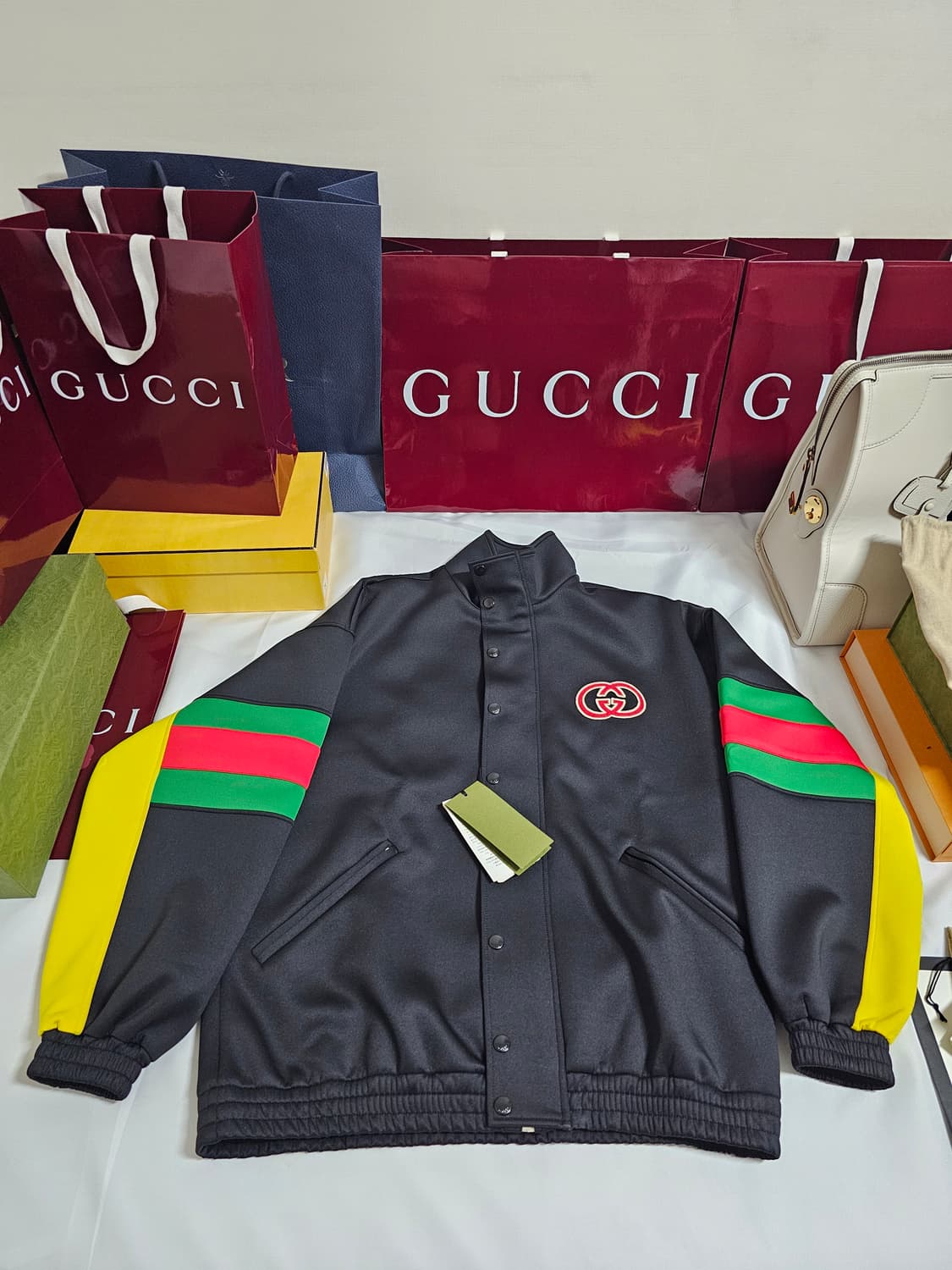 (새상품)구찌 테크니컬 웹삼선 상하의셋업 상품이미지1