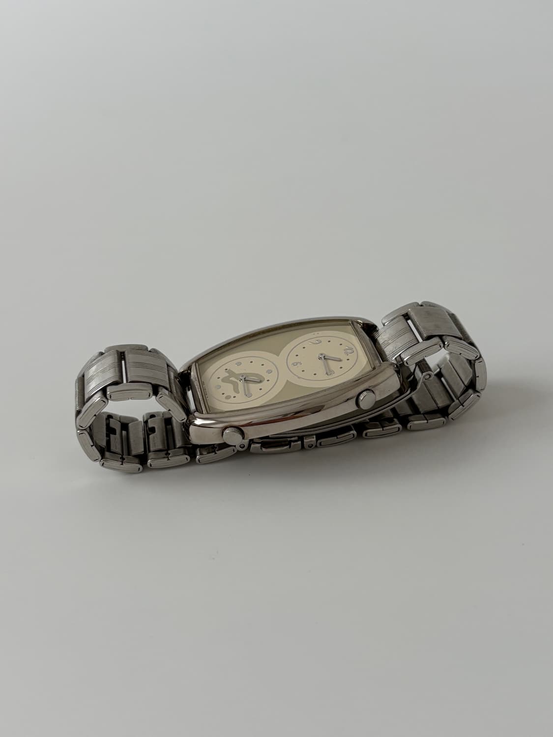 dual time silver square ladies quartz 상품이미지5