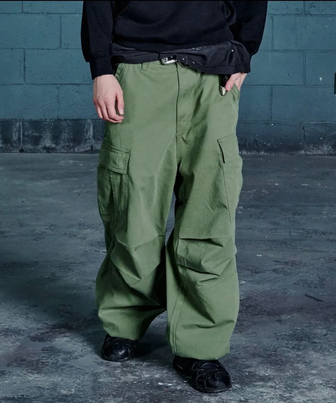 nod 노드 스톤 워시 카고 팬츠 카키 3사이즈 상품이미지1