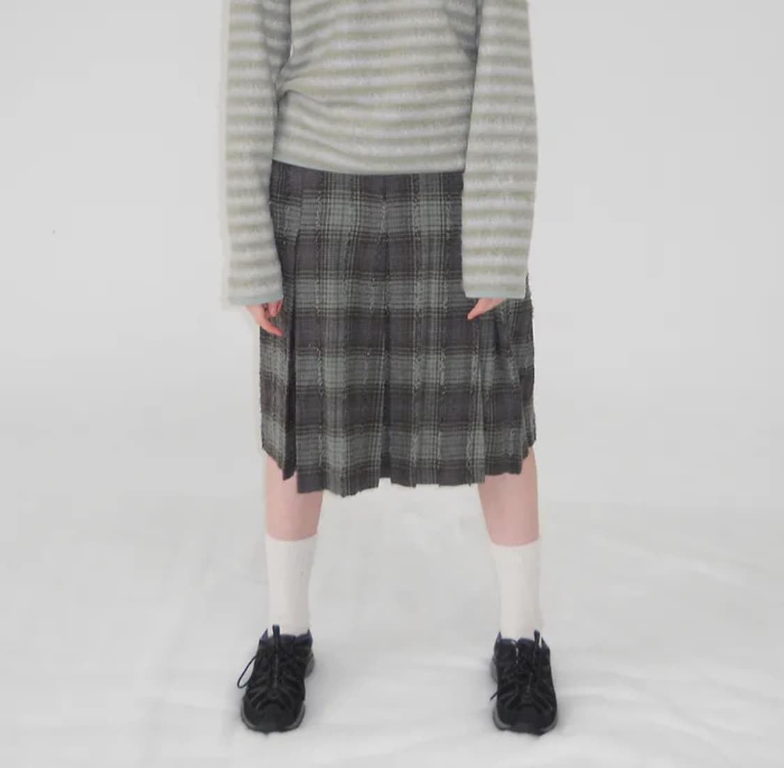 페스토 DAMAGE CHECK MIDI SKIRT TEA 상품이미지1