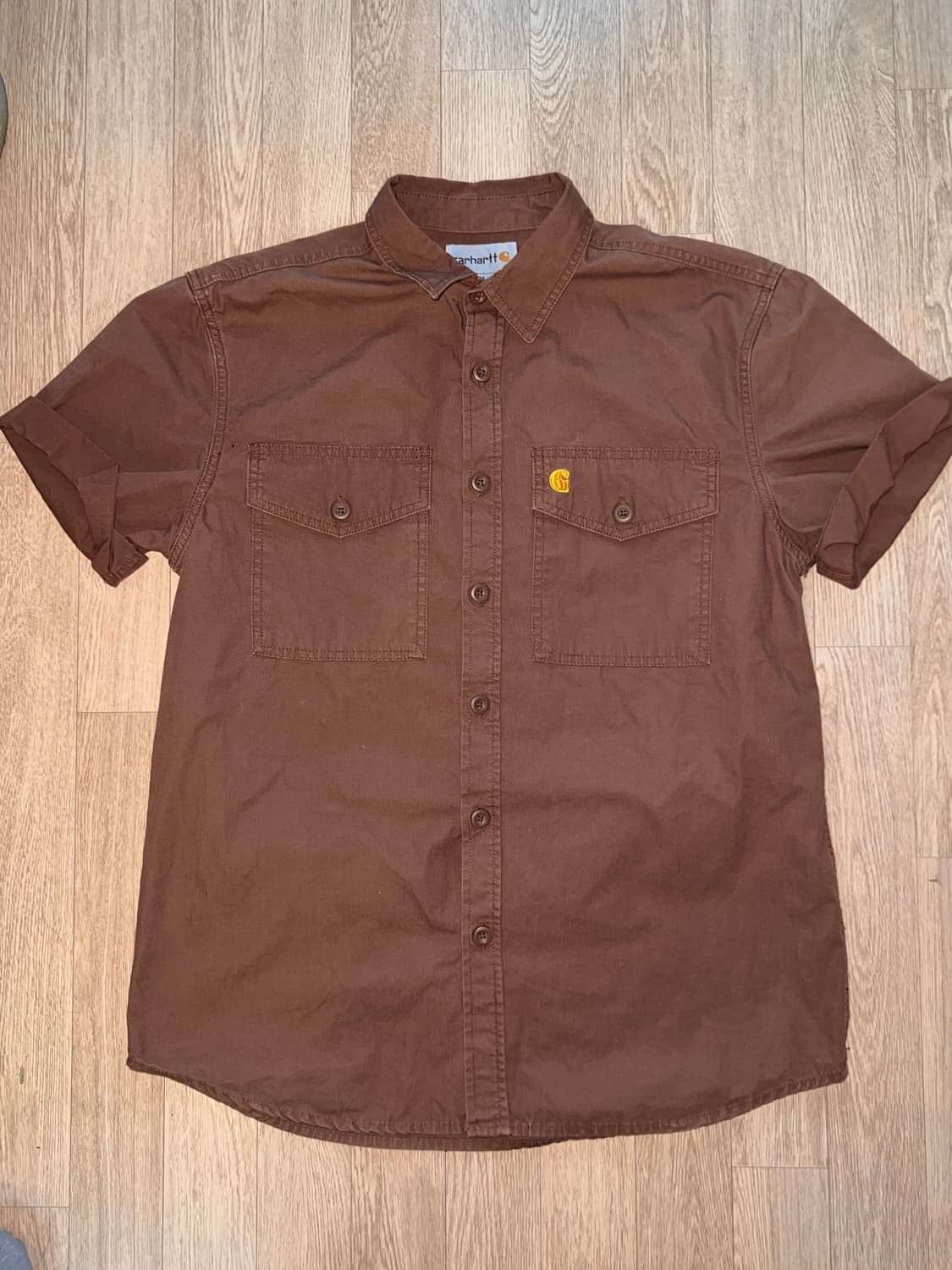 Carhartt 브라운 반팔 셔츠 상품이미지3