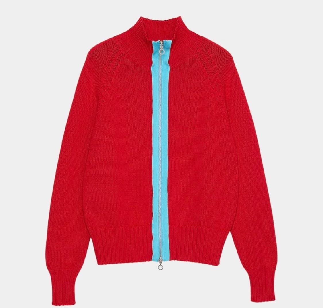 에드워드커밍 CHAKRA 니트 트랙자켓 Red & Turquoise 상품이미지4