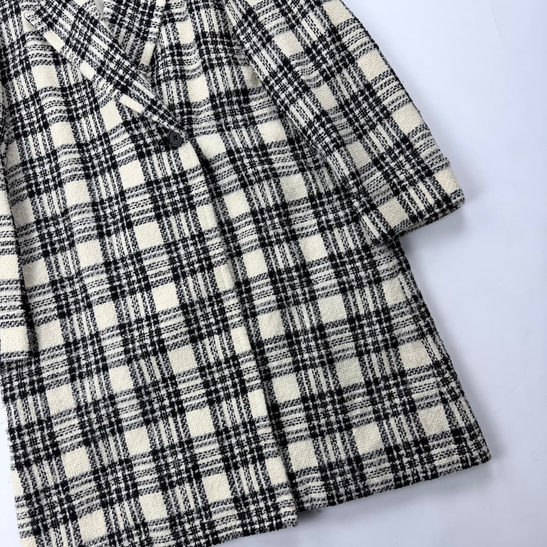 90s Liz Claiborne 울 체크 트위드 코트 상품이미지4