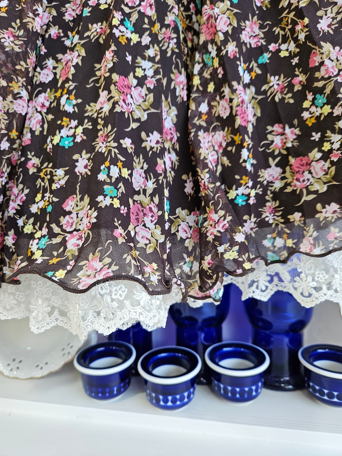 플라워 쉬폰 레이스 스커트 상품이미지3