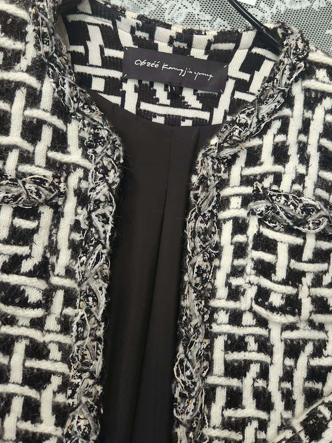 (새상품)오브제 4포켓 하프 트위드자켓55 상품이미지6