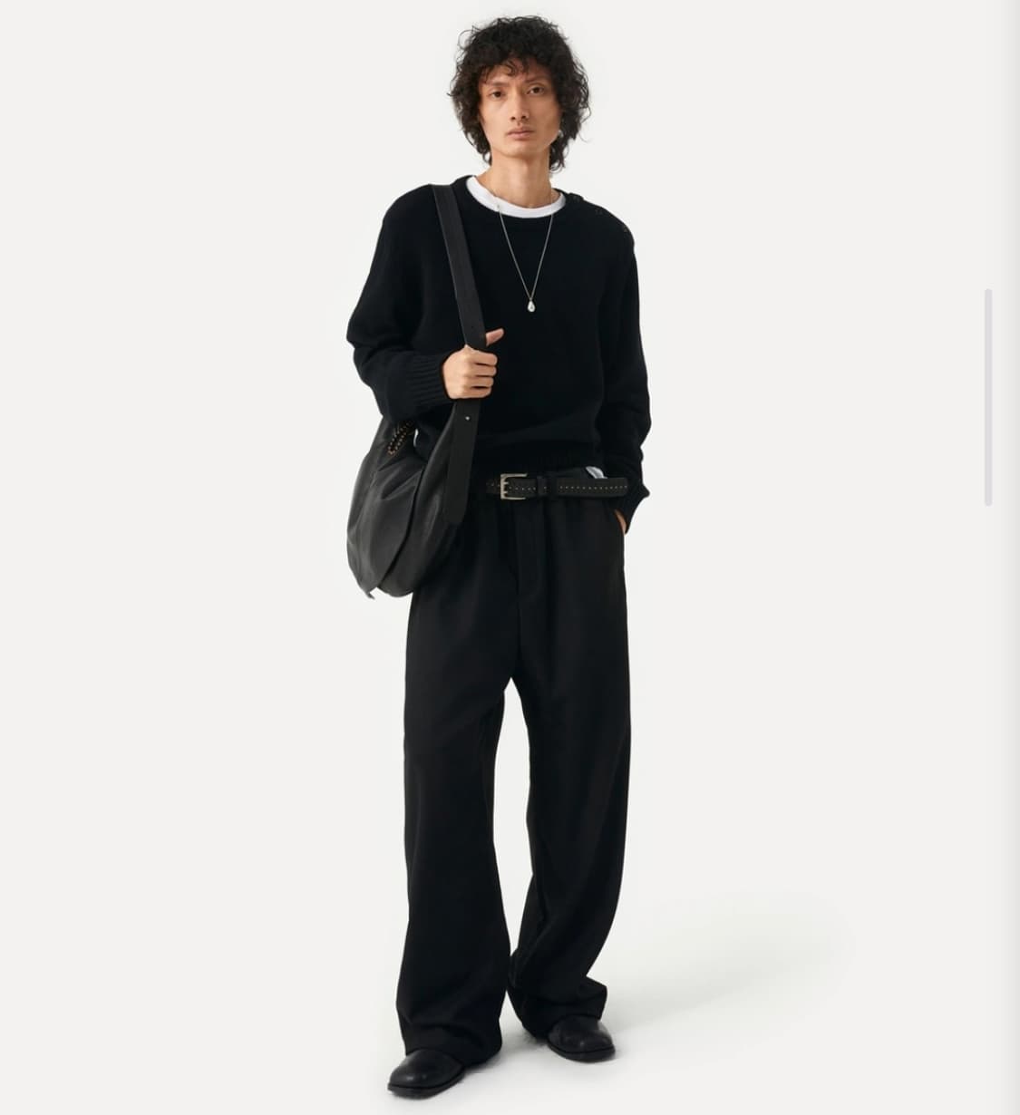 3) 라벨아카이브 선넷 이지 울 팬츠 블랙 상품이미지1