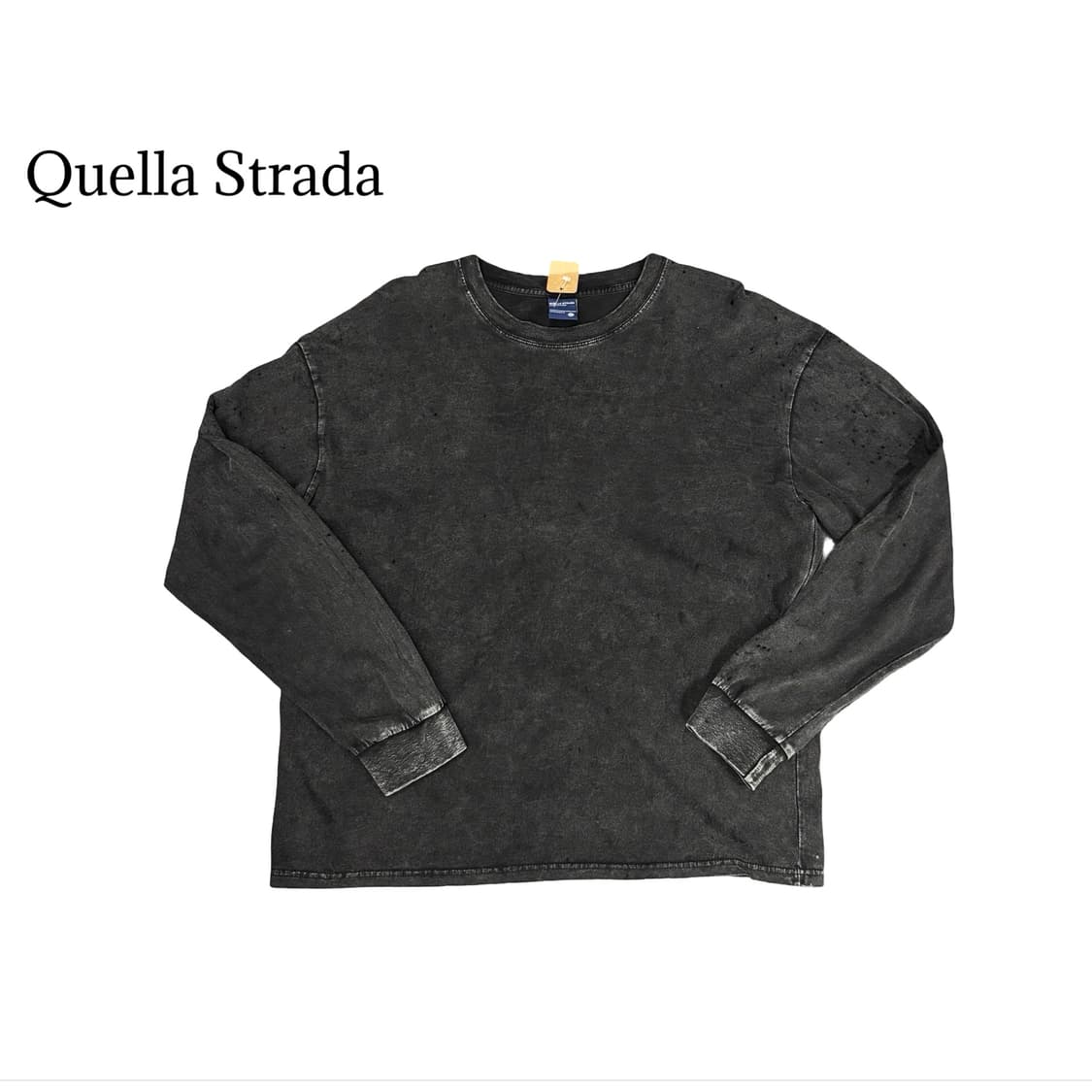 (105)Quella Strada 워싱 데미지 긴팔 티셔츠 상품이미지1