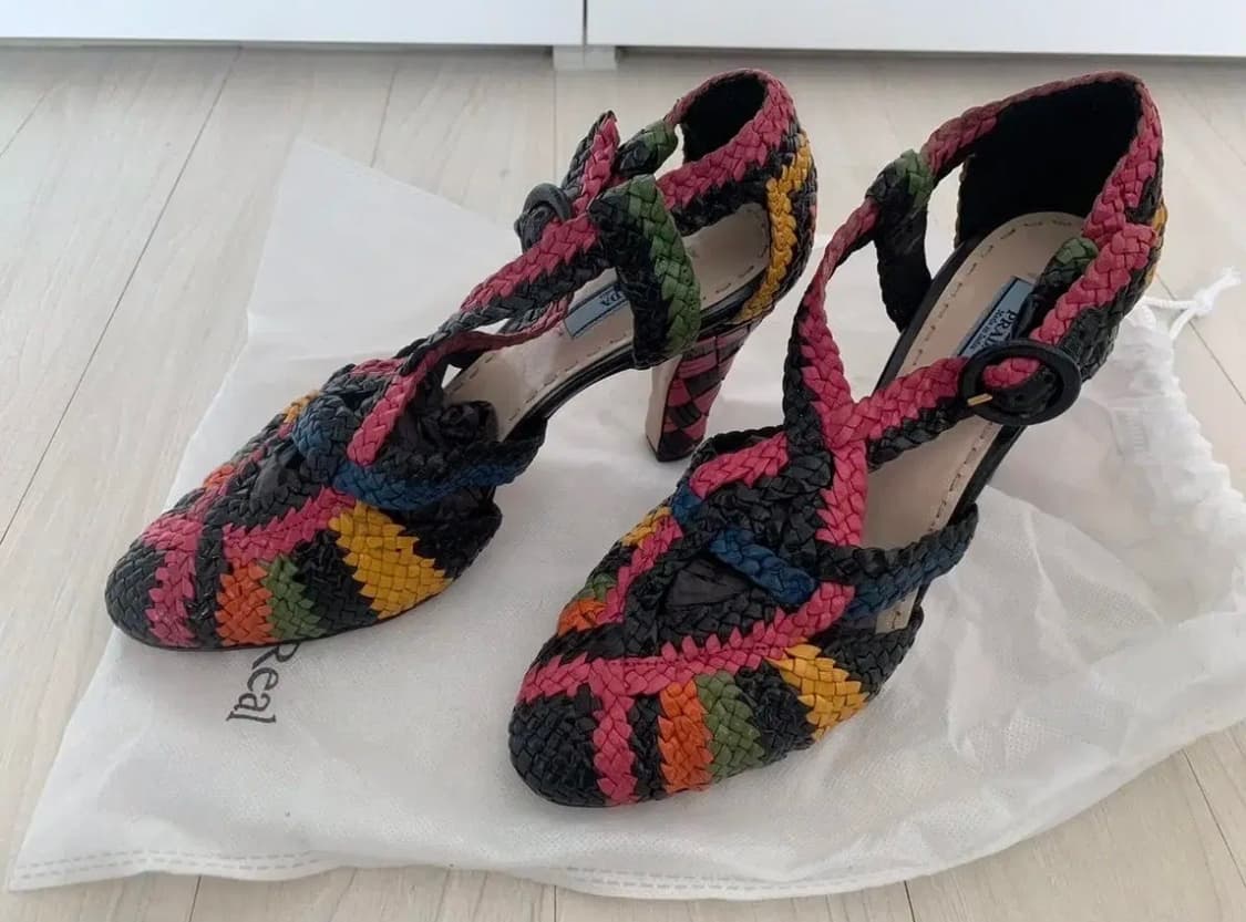 PRADA 프라다 우븐 둥근토 펌프스 상품이미지3