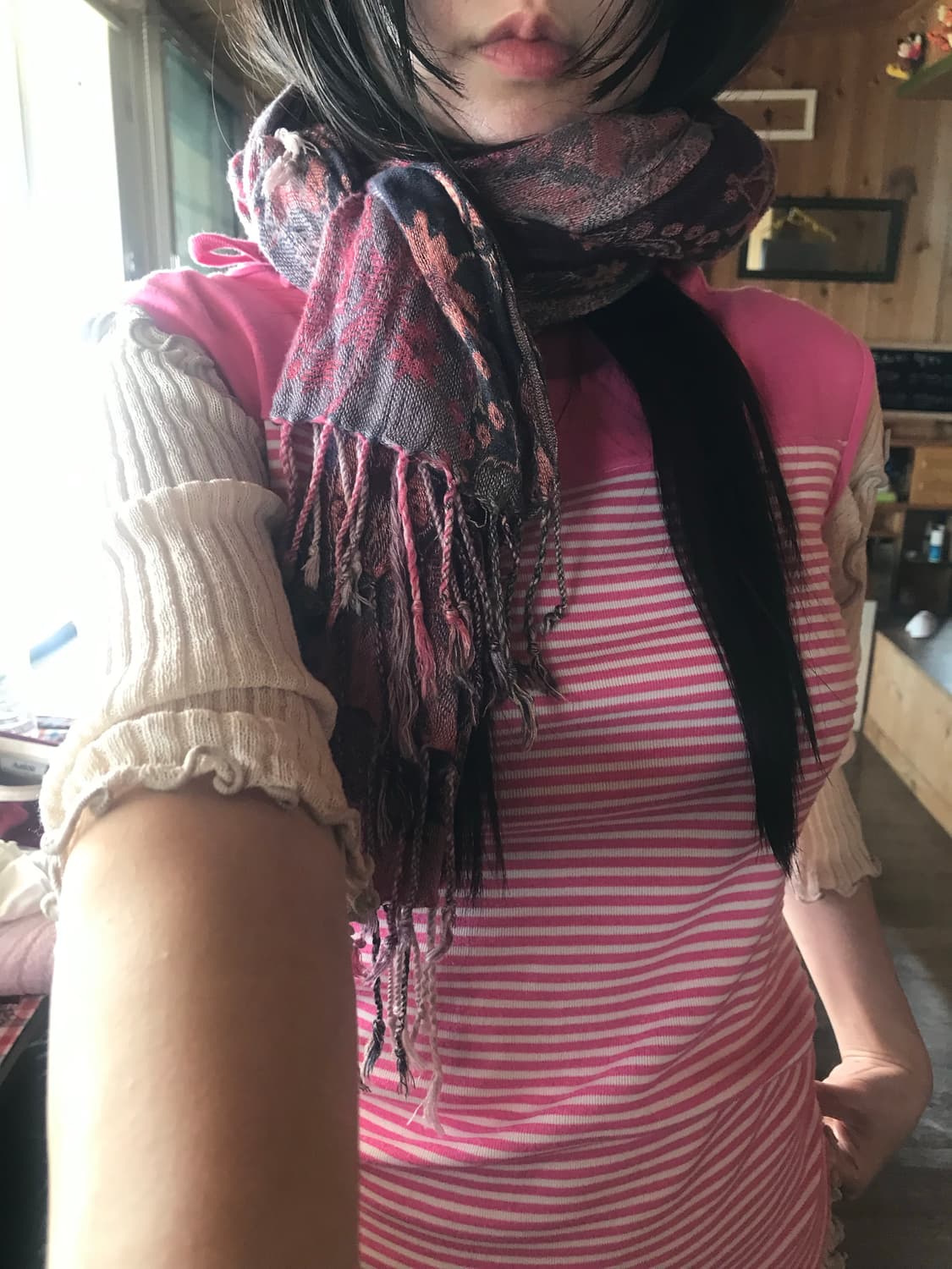 vintage pink scarf 상품이미지2