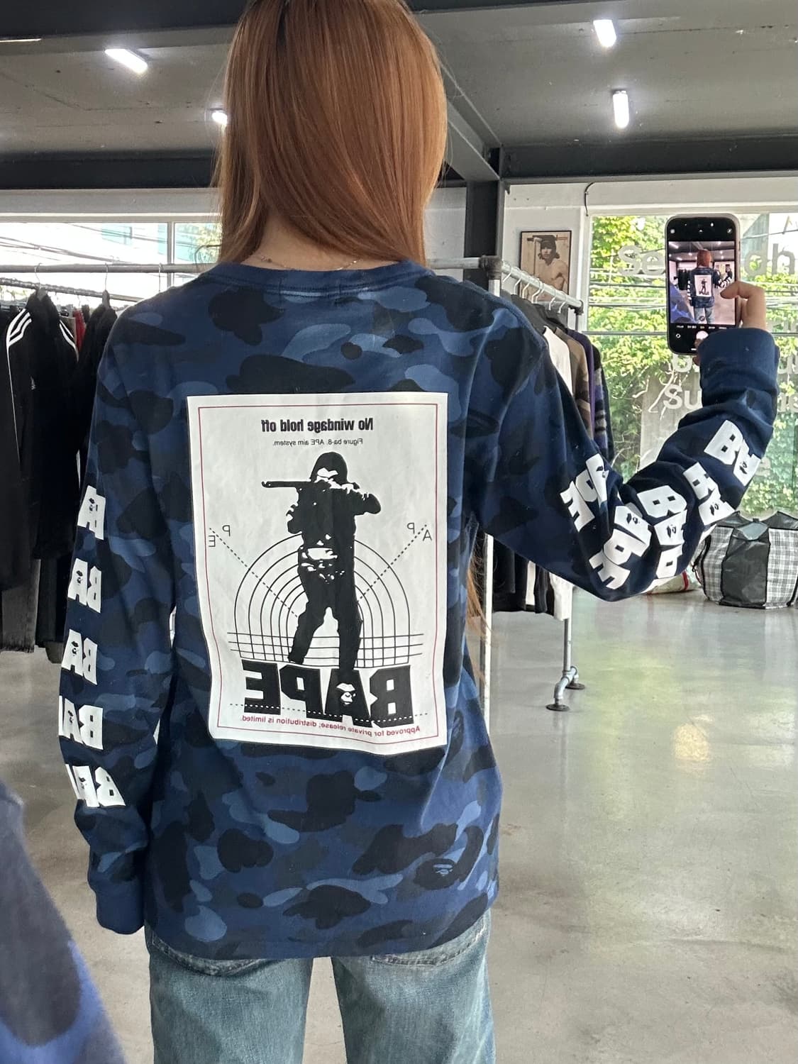 베이프 카모 백로고 암로고 롱슬리브 청계 상품이미지2