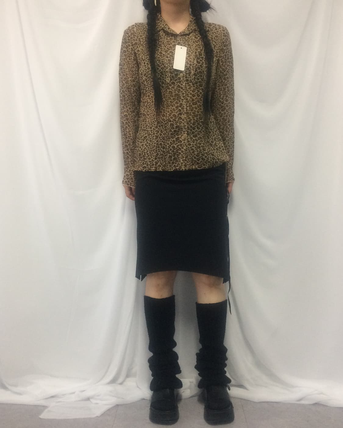 Side lace up point midi skirt 상품이미지4