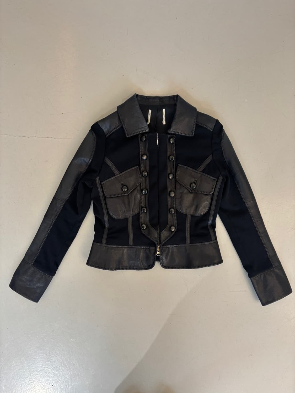 Vintage Leather Panel Jacket 상품이미지3