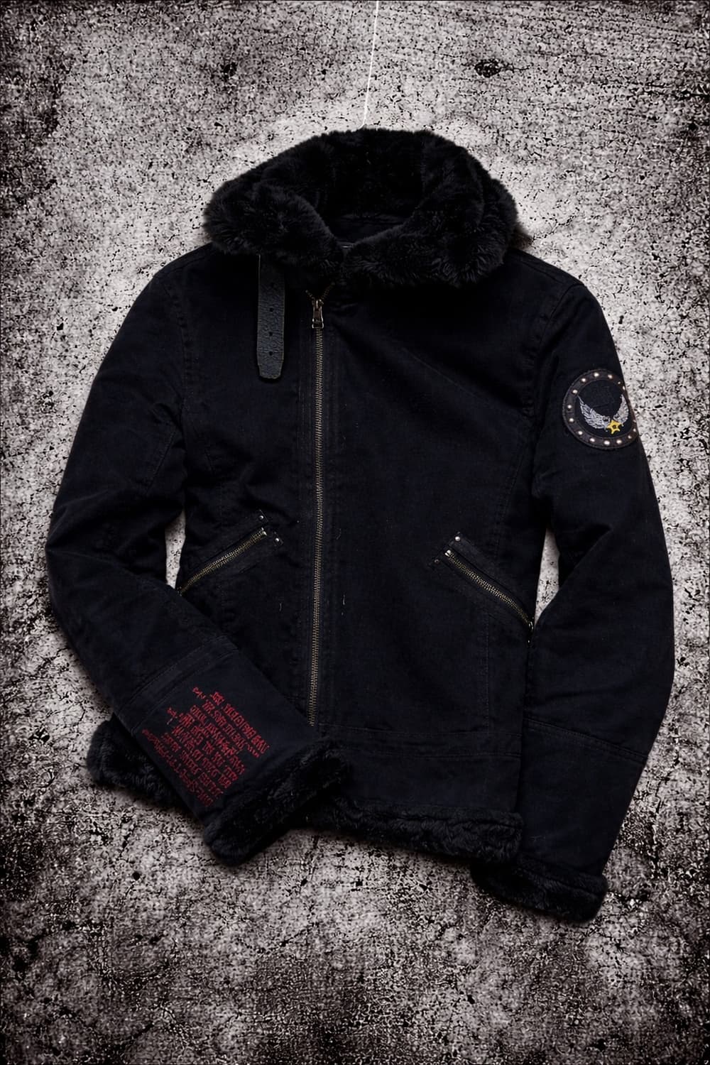 MIDAS B-3 숏기장 블랙 퍼 무스탕 상품이미지3