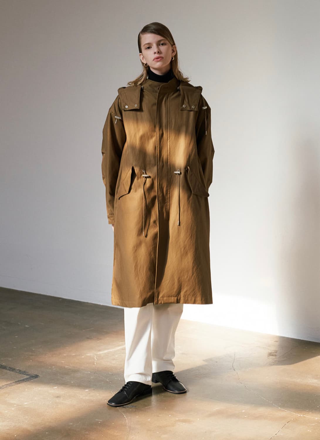 1 라벨아카이브 패디드 롱 피쉬테일 파카 자켓 코트 카라멜 브라운 상품이미지1