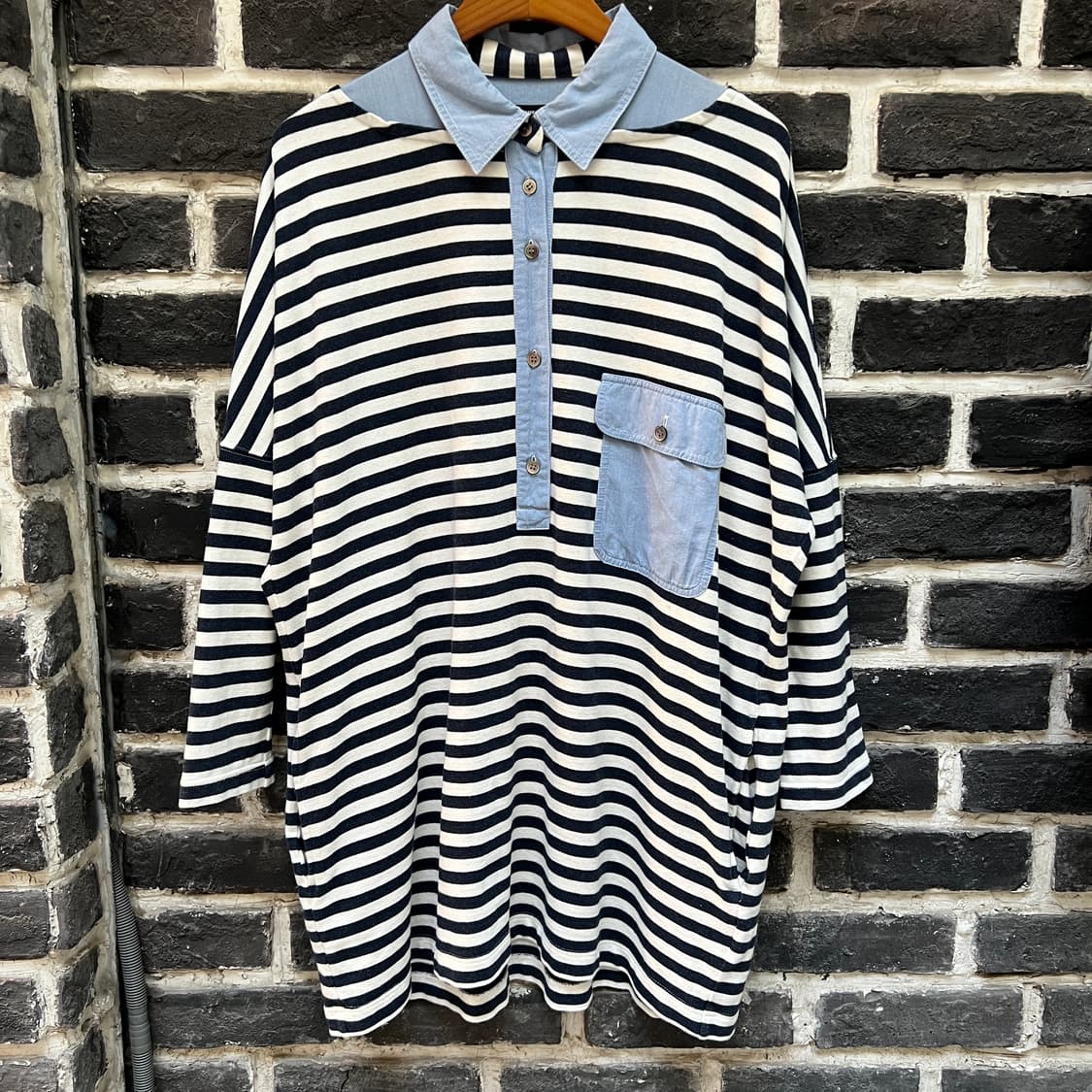 mercibeaucoup 스트라이프 셔츠 원피스 상품이미지1