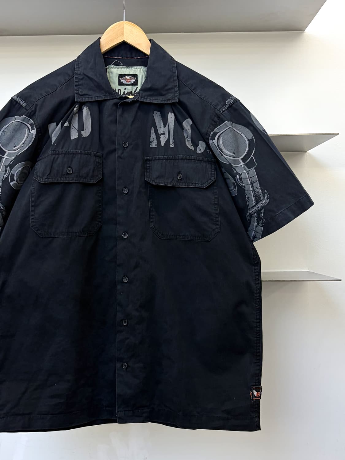 할리 데이비슨 모터사이클 스컬 하프 셔cm 상품이미지3