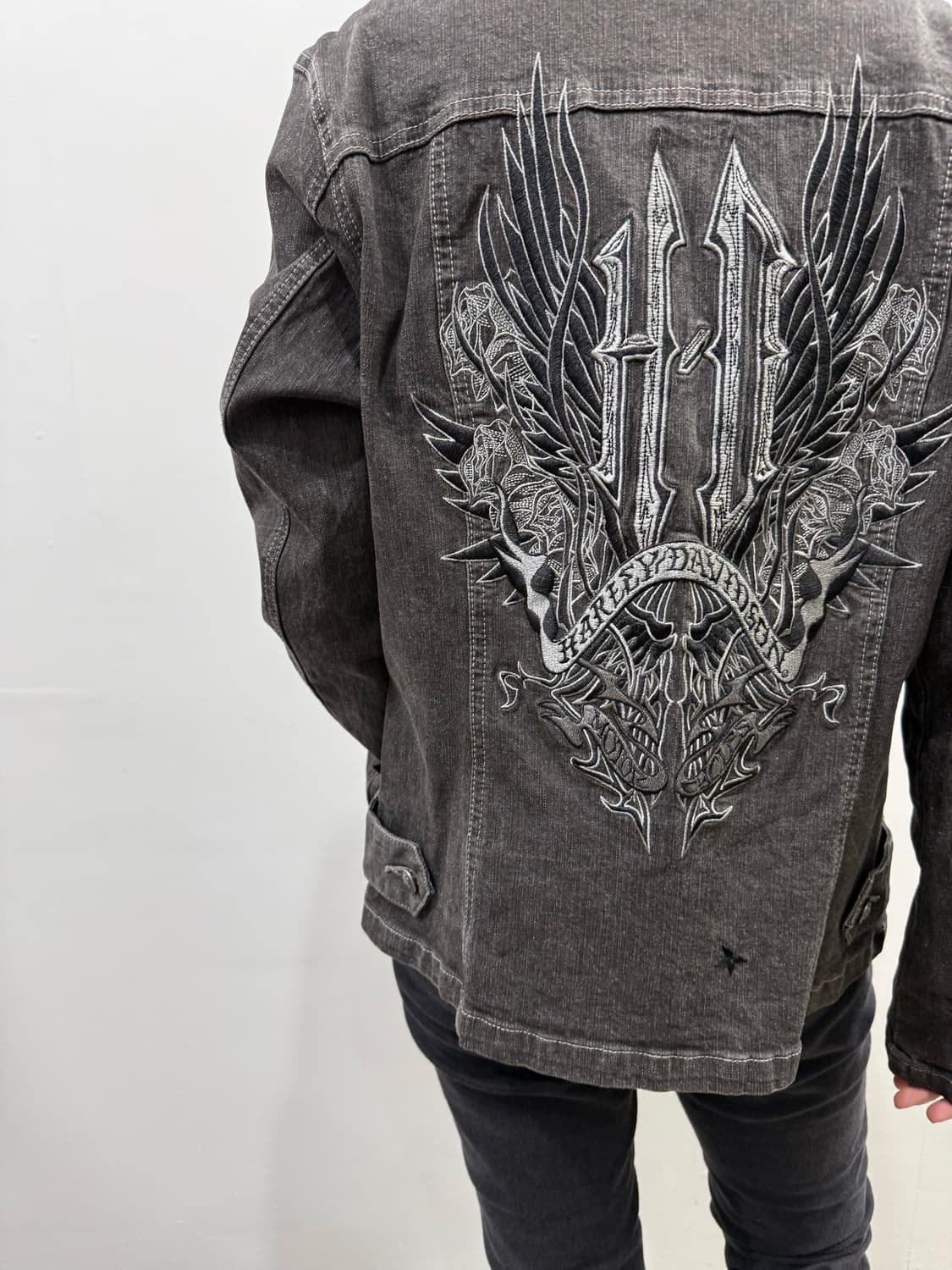 할리 데이비슨 백 로고 데님 트러커자켓 상품이미지1