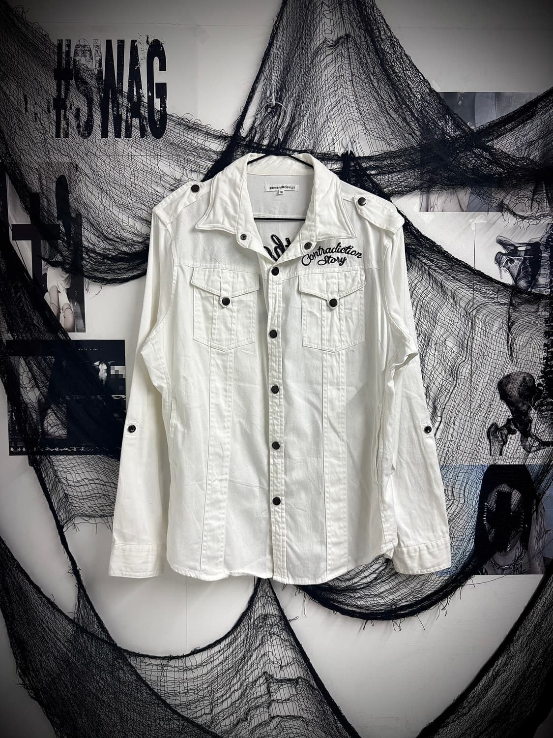 Semantic design embriodery shirts 상품이미지3