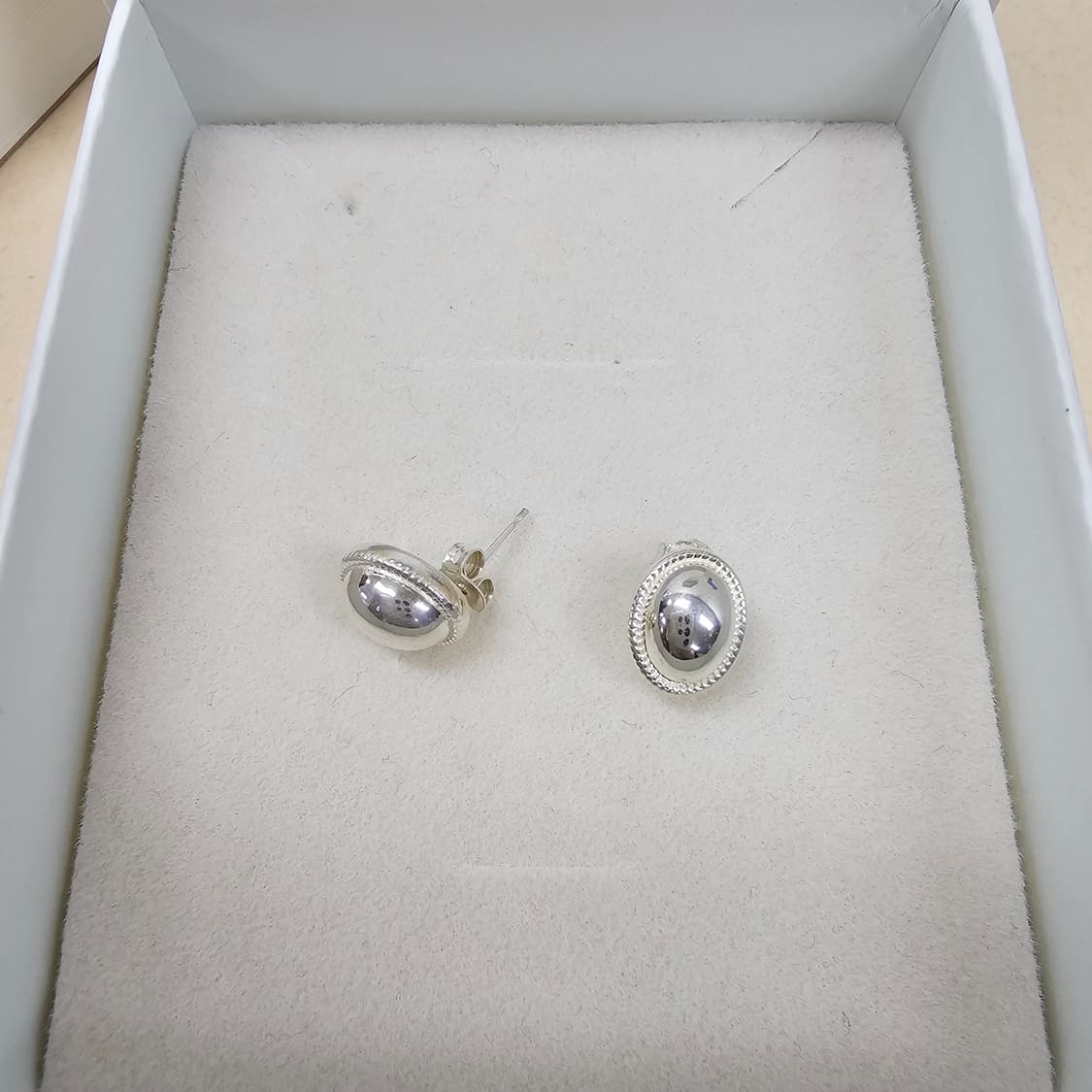 Silver 실버 타원 스터드 귀걸이(새상품) 상품이미지2