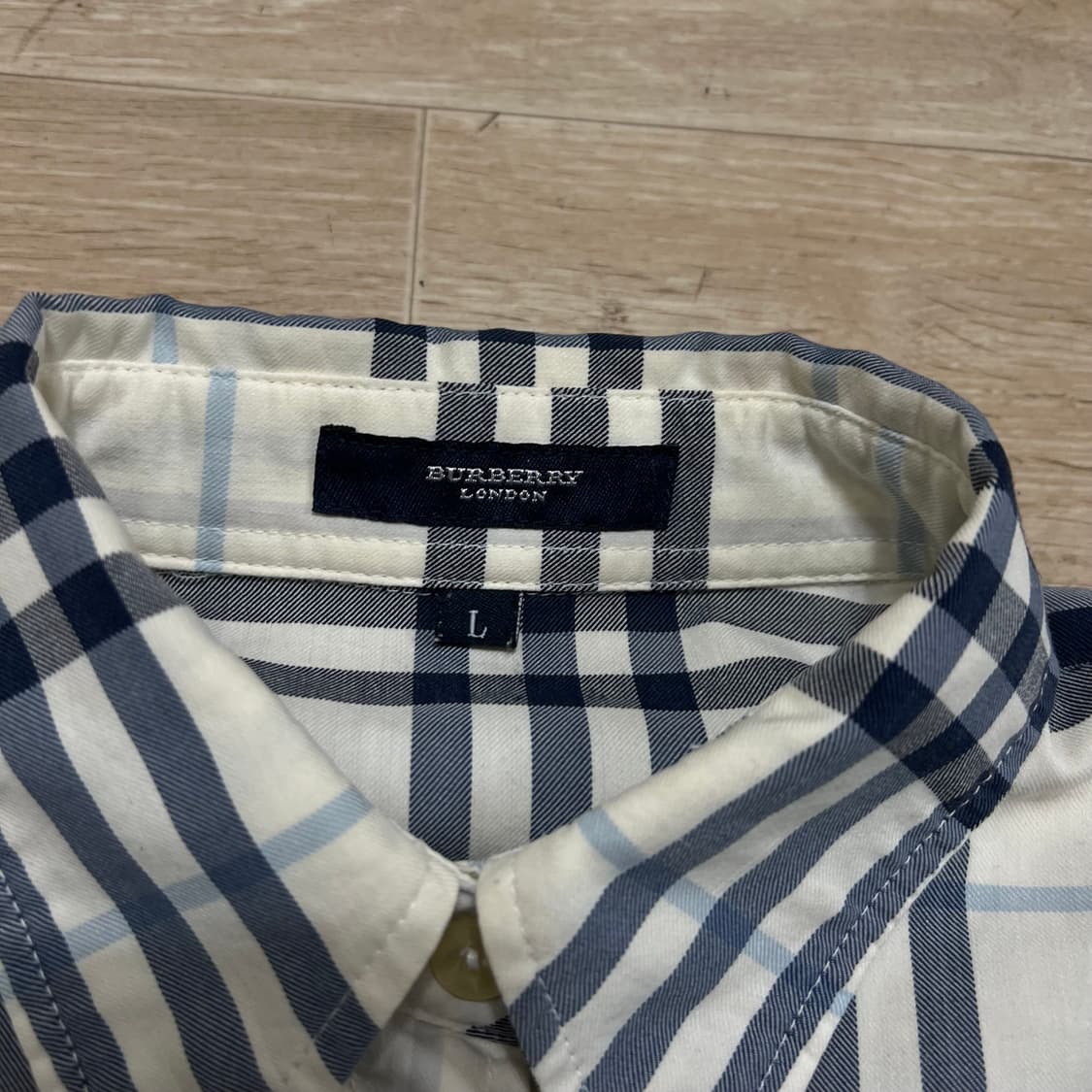버버리 런던 노바체크 긴팔 셔츠 [라이트 베이지] L/100 상품이미지4