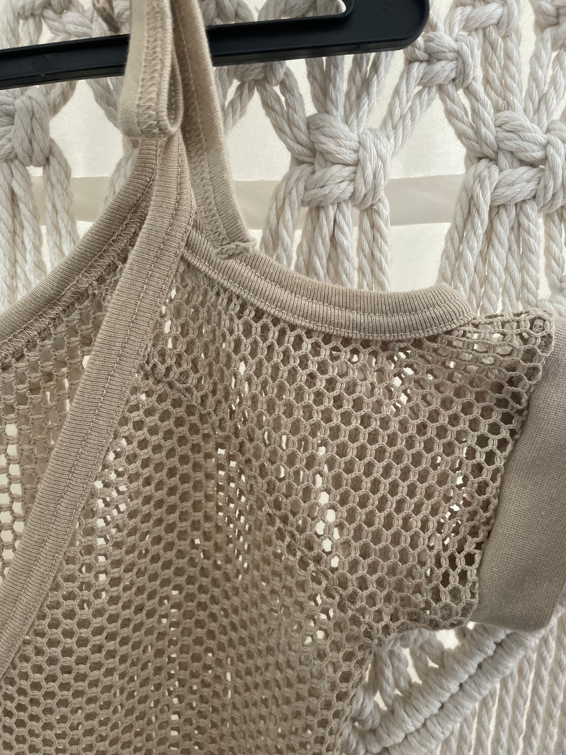 베이지 메쉬 니트 탑 상품이미지4