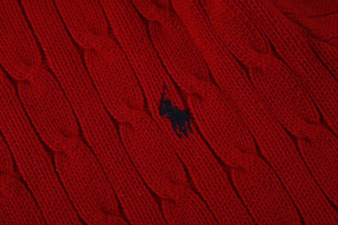 [여성 L] 폴로 랄프로렌 버건디 꽈배기 니트 상품이미지4